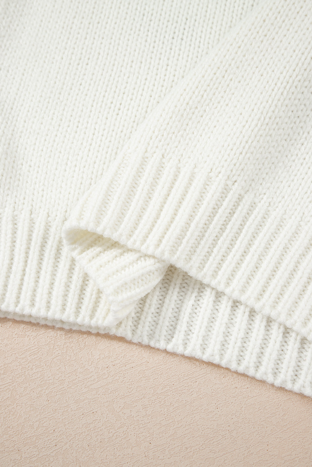 White Embroidered Bow Boots Sweater