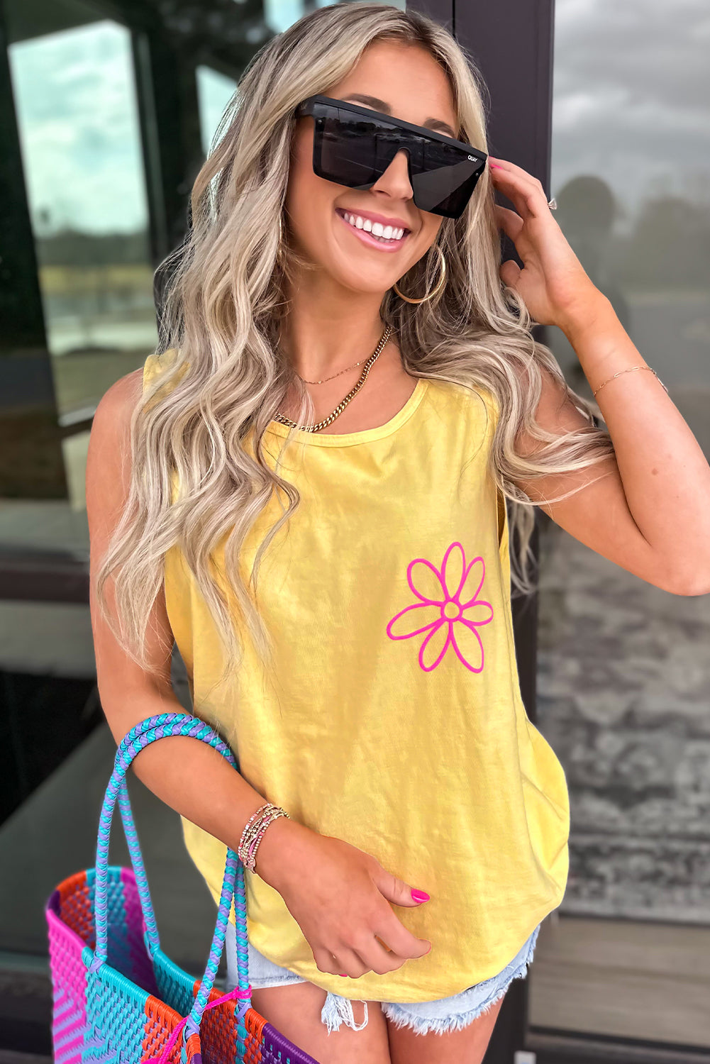 Yellow Flower Tank Top