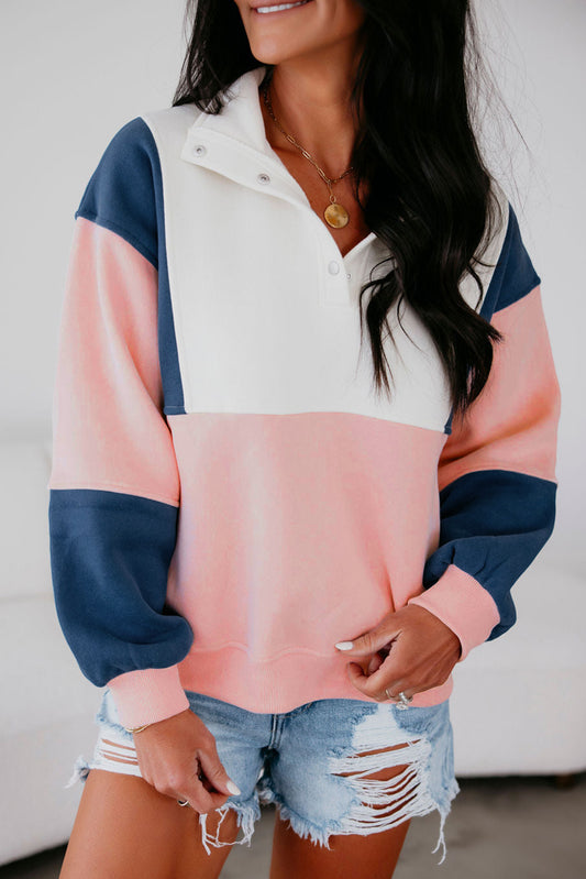 Pink Colorblock Sweatshirt