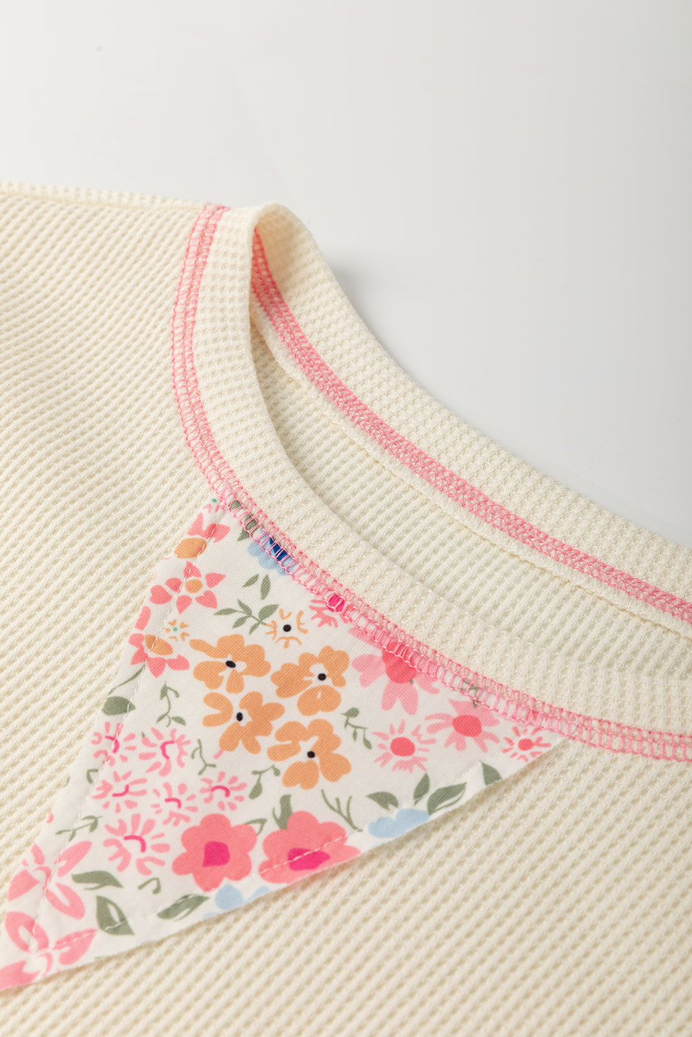 Beige Floral Patchwork Shirt