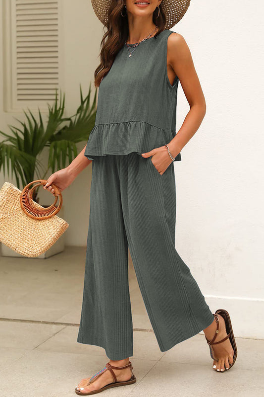 Duffel Green Top and Pants Set
