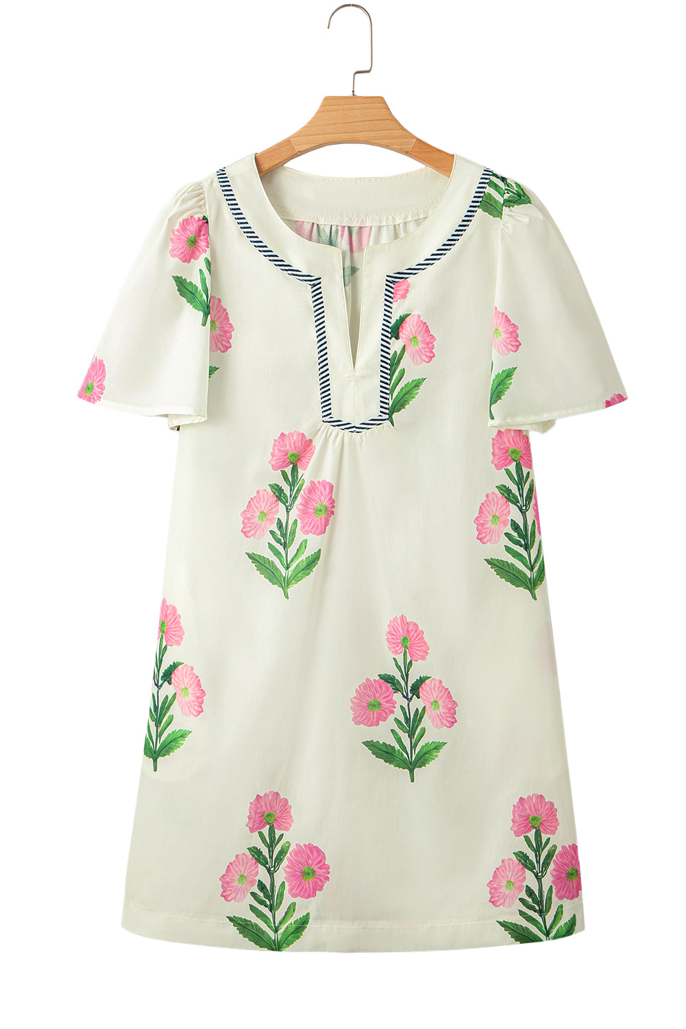 Apricot Floral Mini Dress