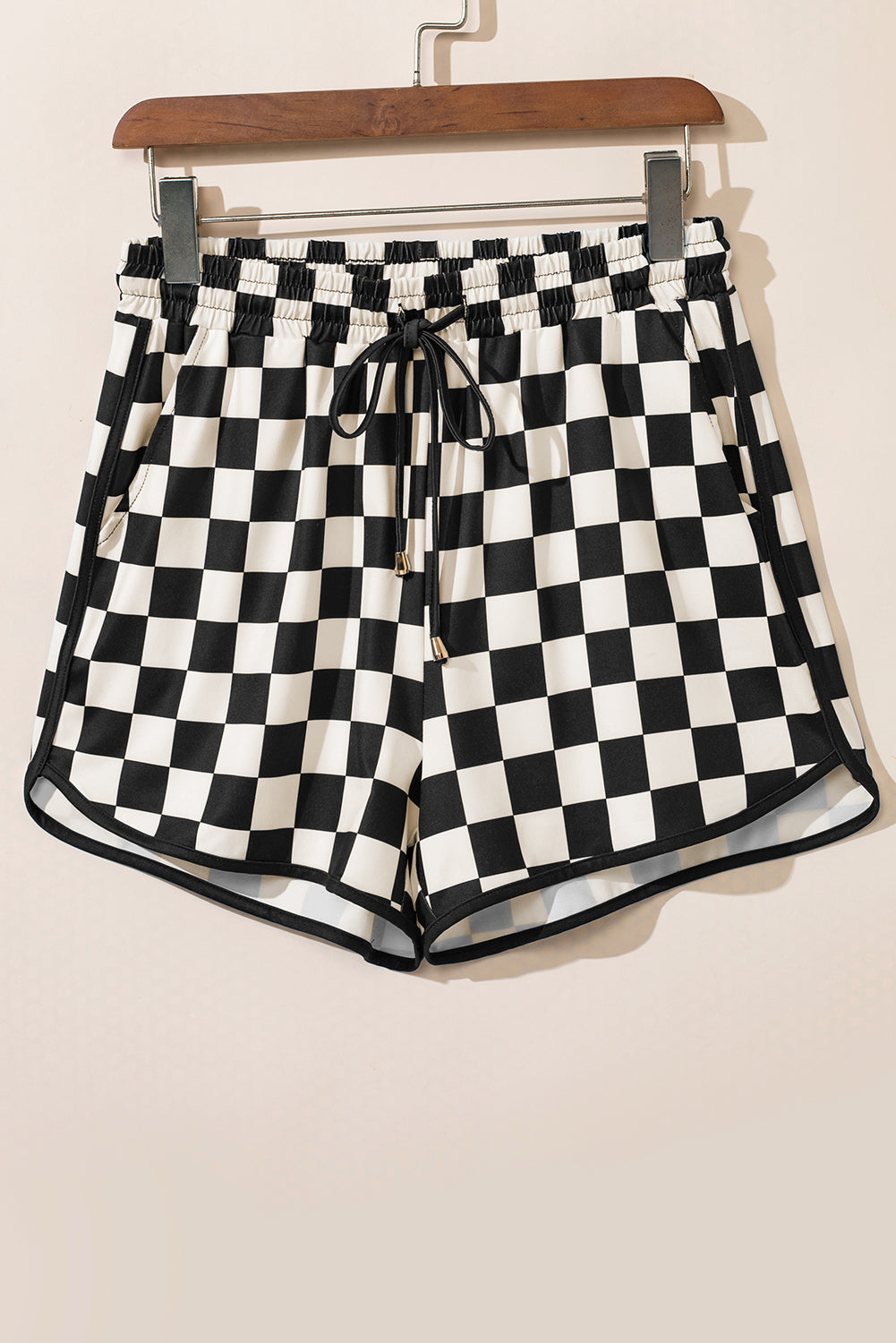 Black Checkered Shorts
