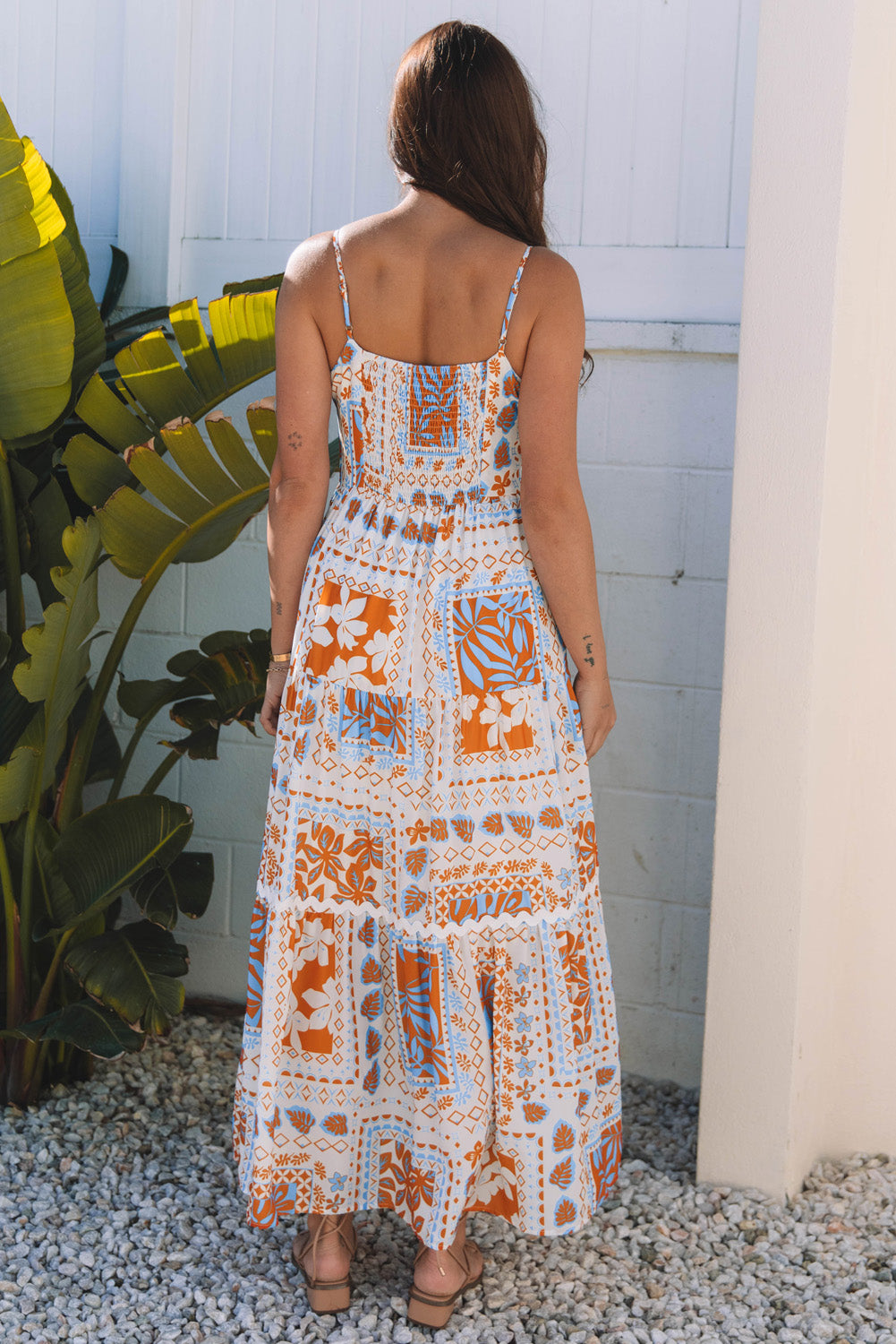 Orange Multi Printed Maxi Dress
