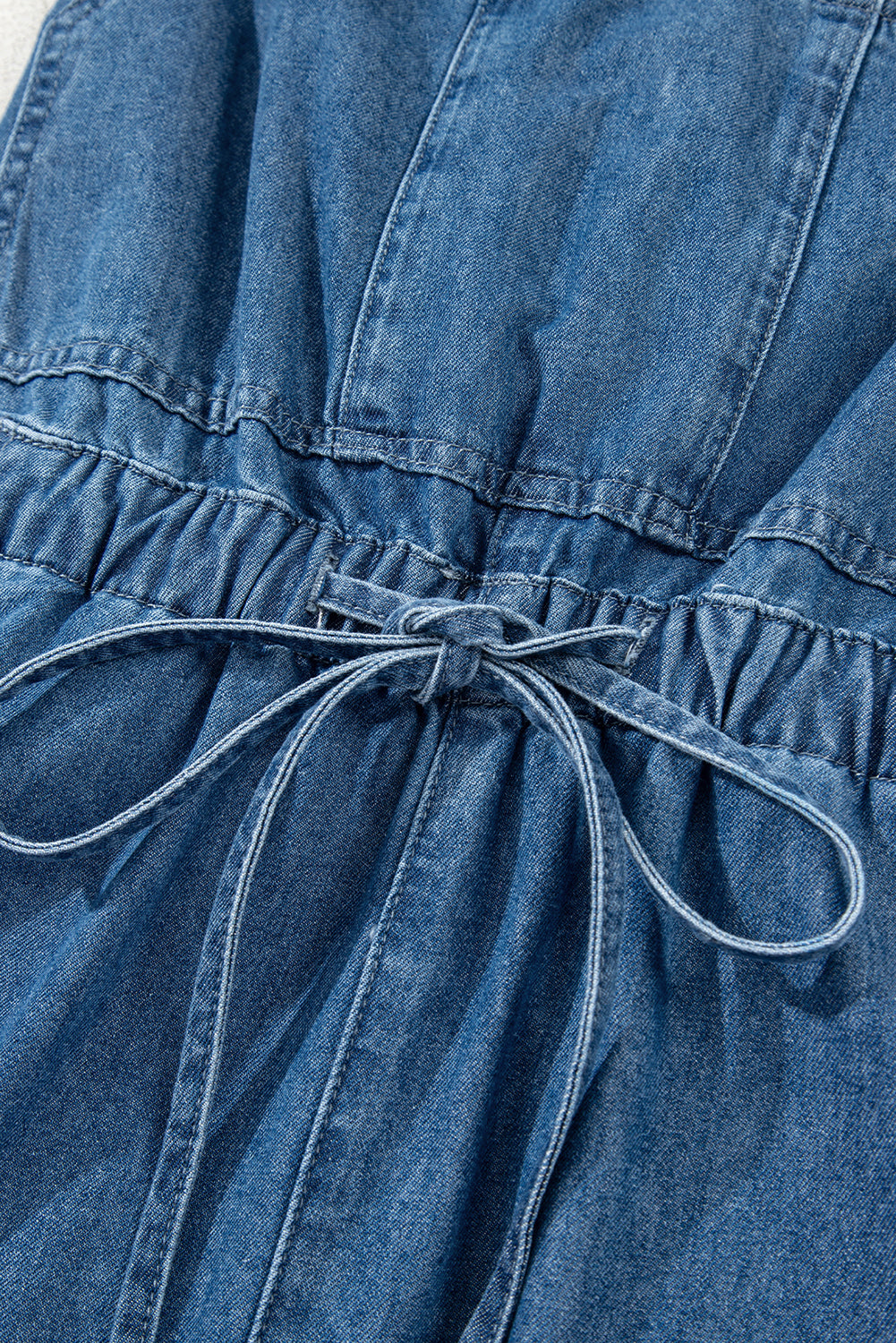Buckle Straps Denim Romper