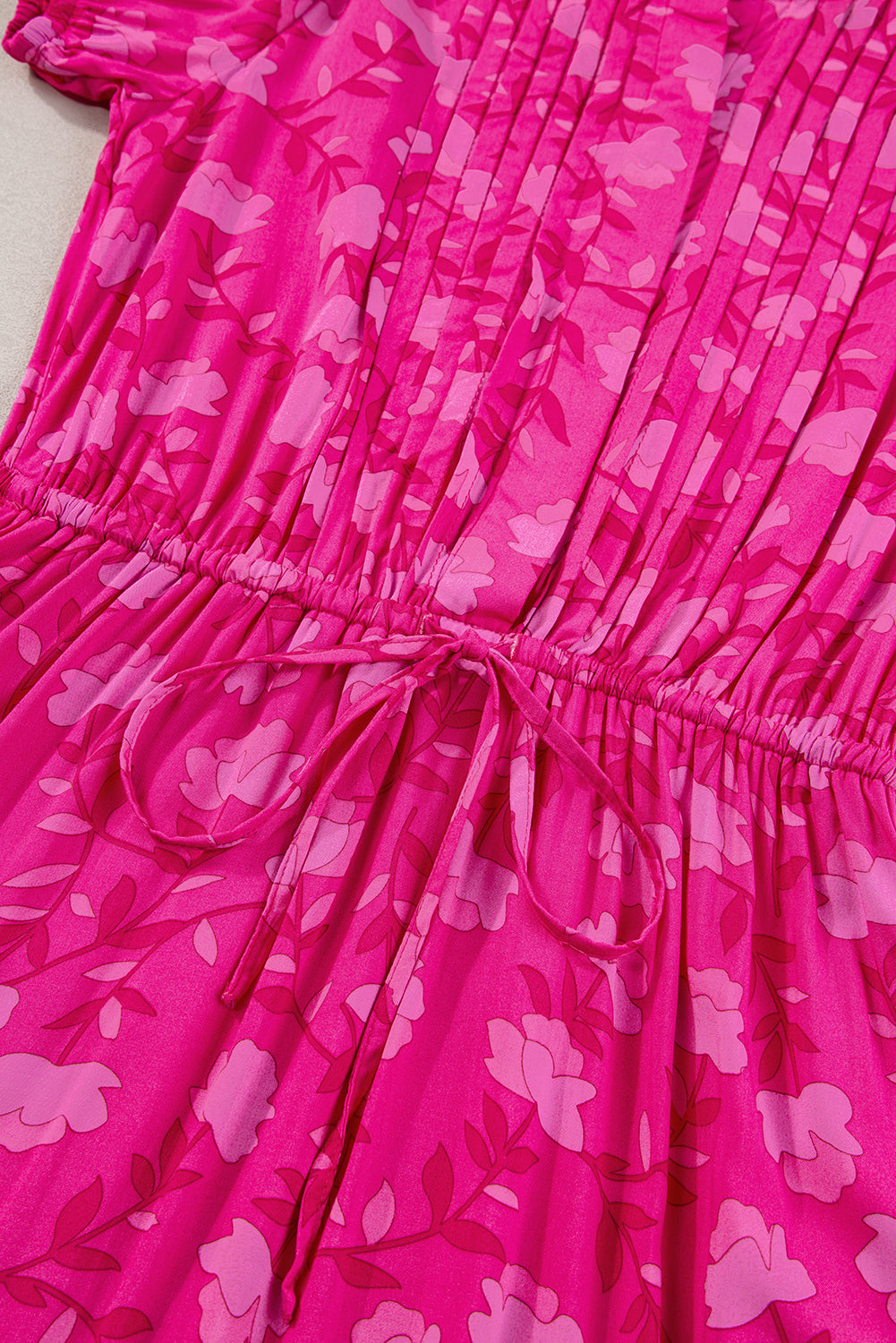Rose Red Floral Midi Dress