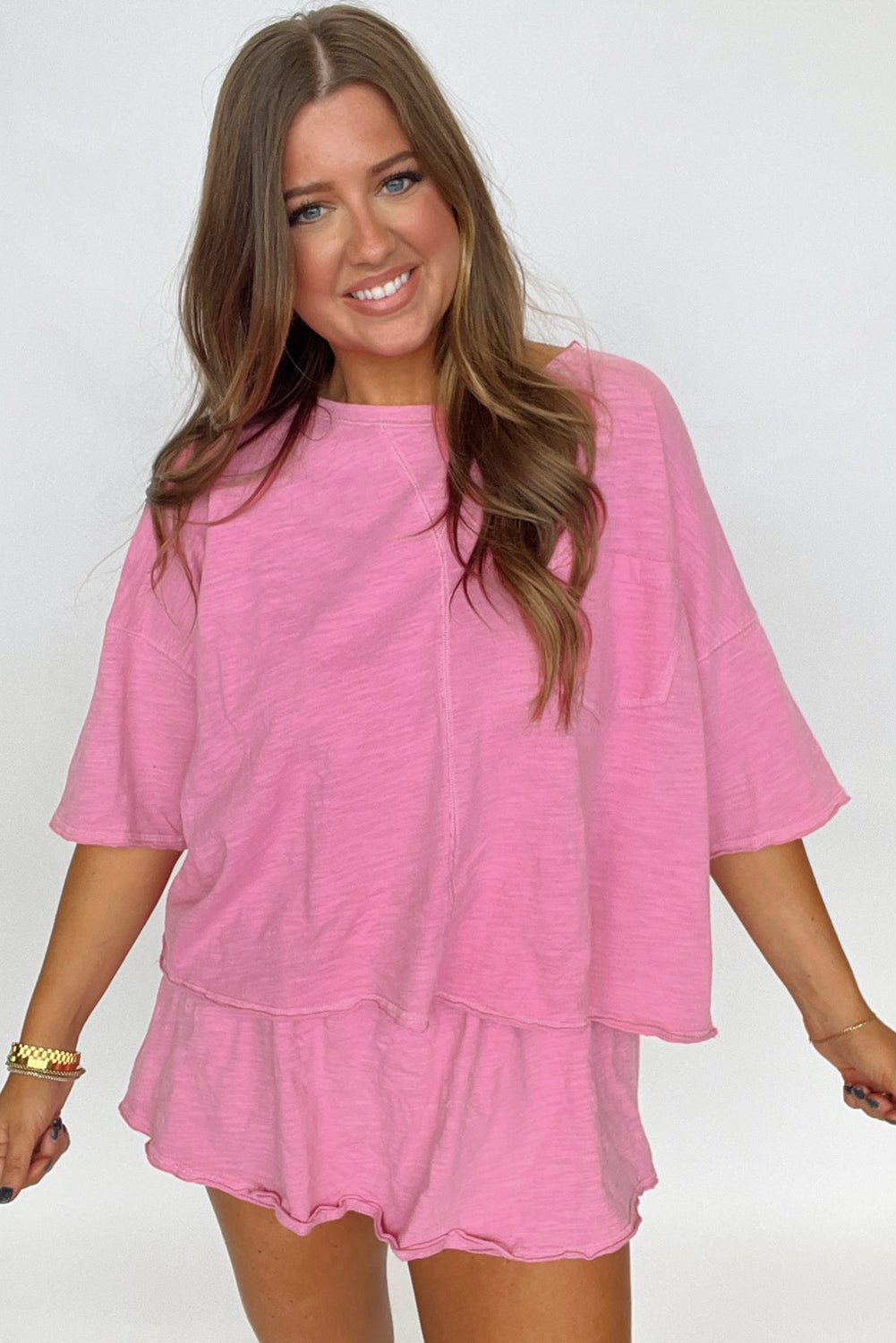 Sachet Pink High Waist Skirt Set