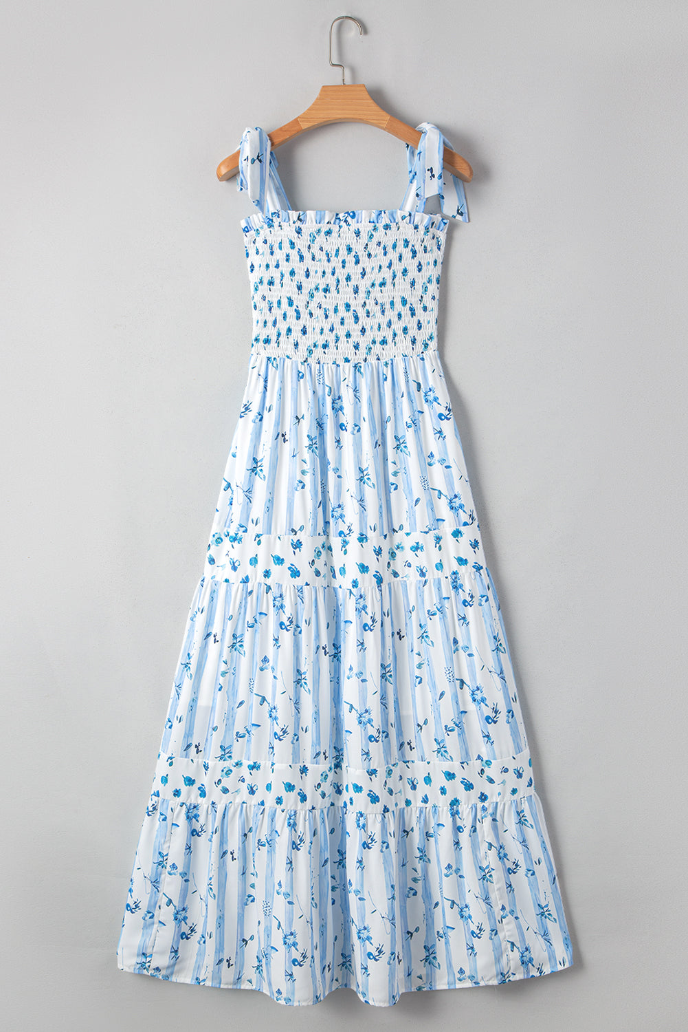 Sky Blue Floral Maxi Dress