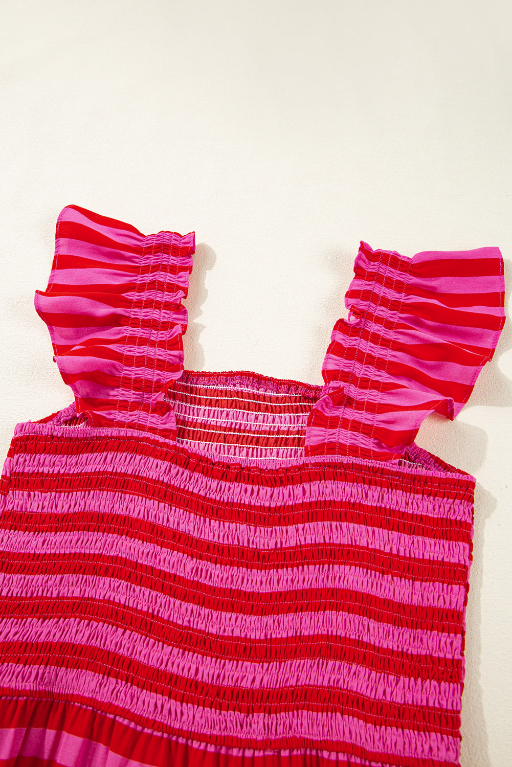 Rose Stripe Tiered Maxi Dress