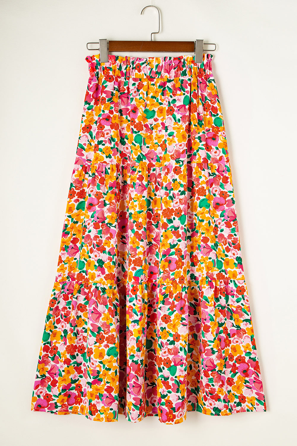 Yellow Boho Floral Long Skirt