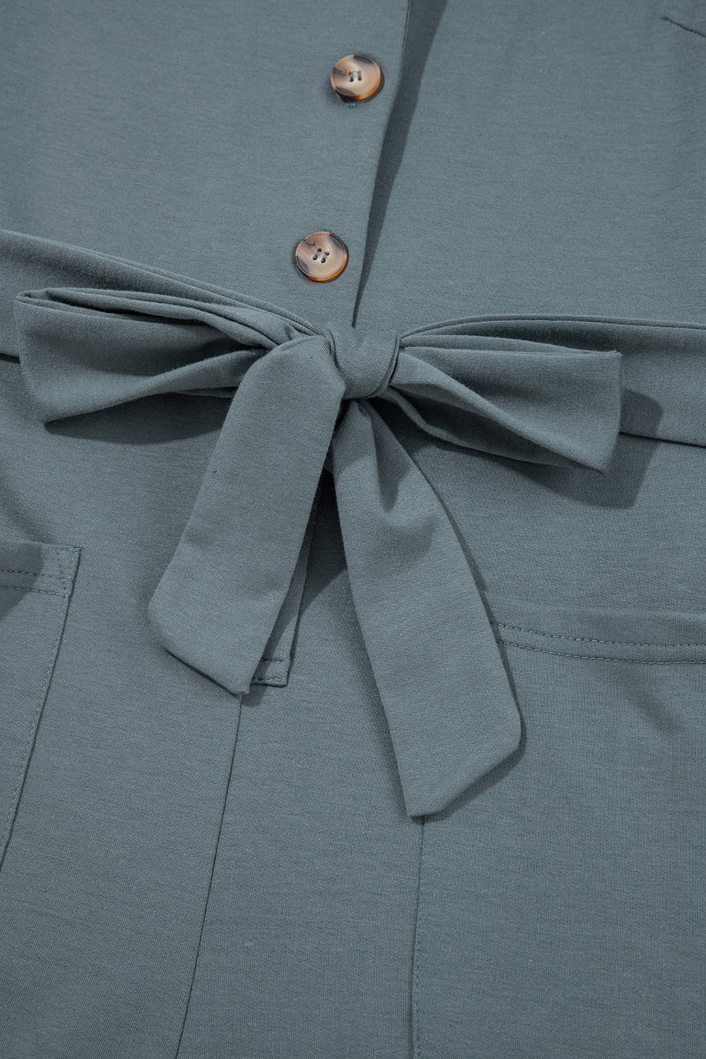 Blue Wide Leg Pocketed Jumpsuit