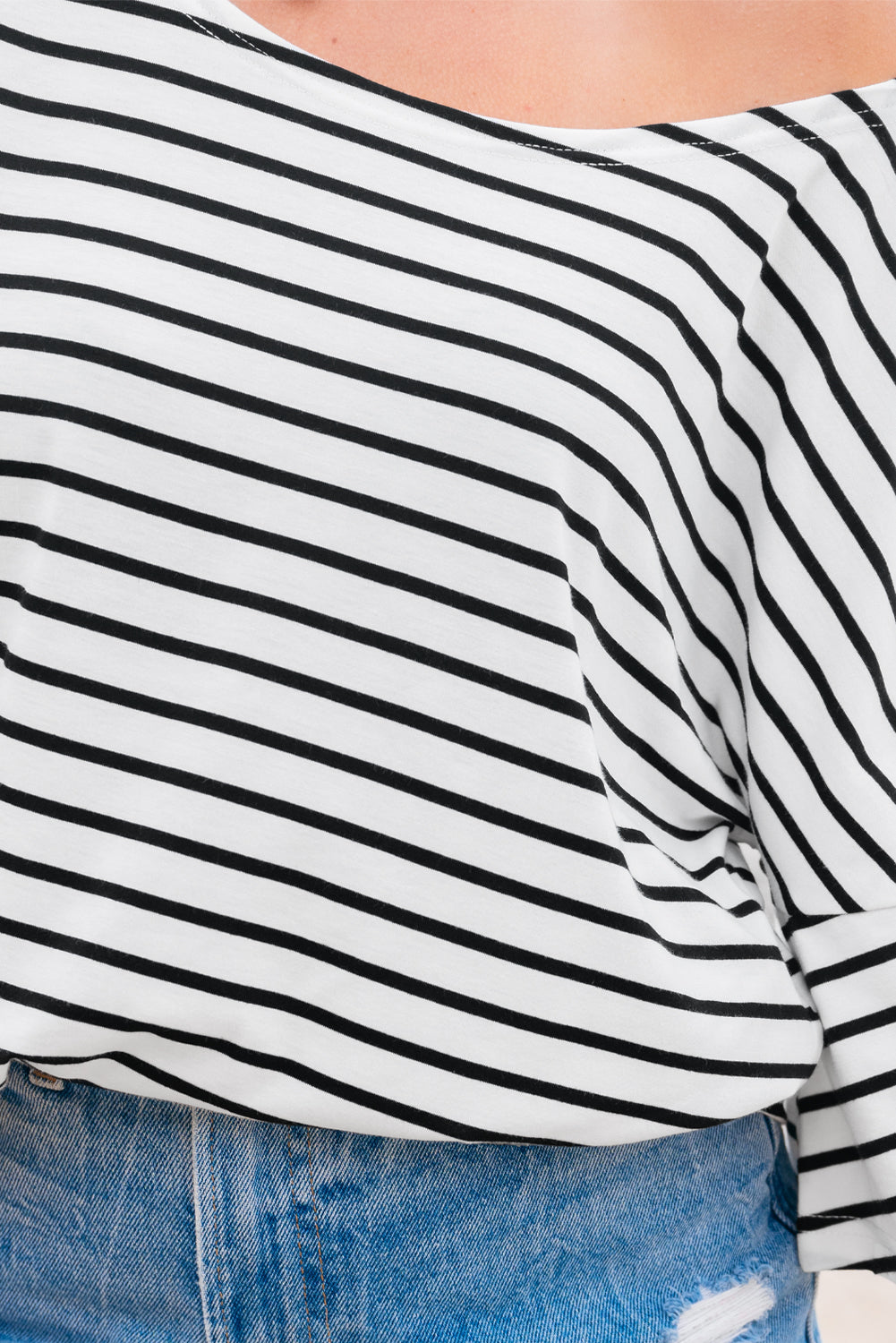 Black Stripe Loose Top