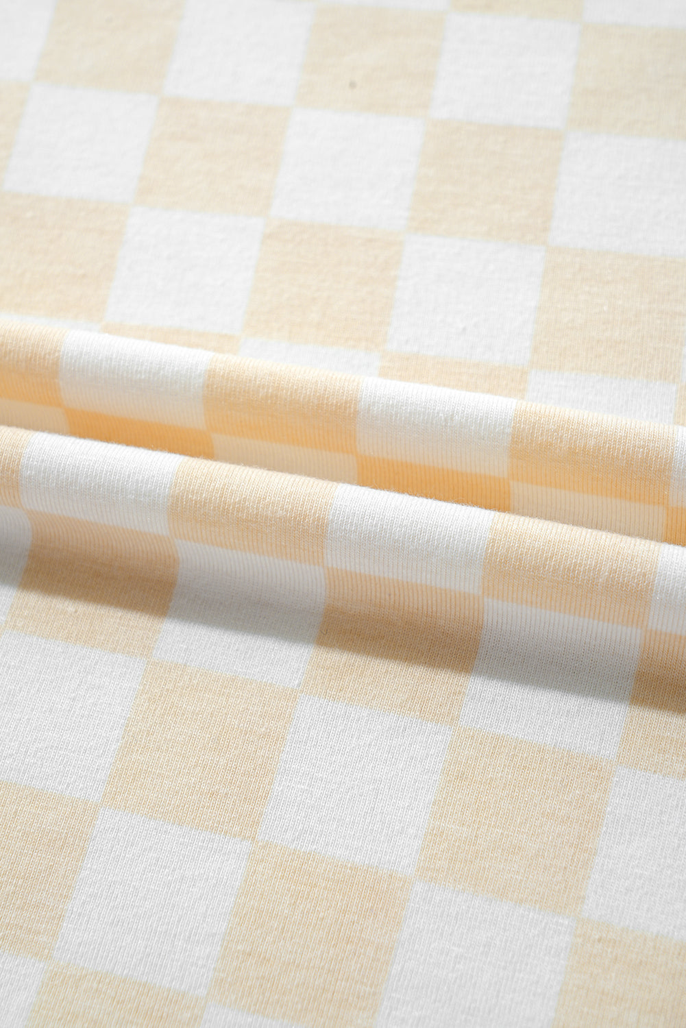 Beige Checkered Print Lounge Set