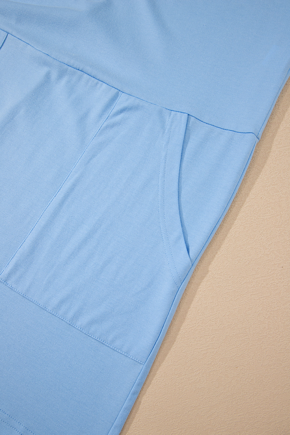 Blue Loose Half Sleeve Romper