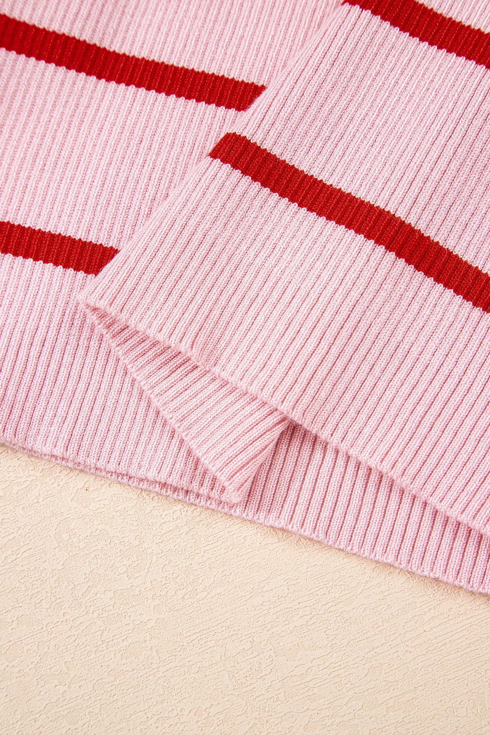 Rose Stripe Sleeveless Sweater Vest