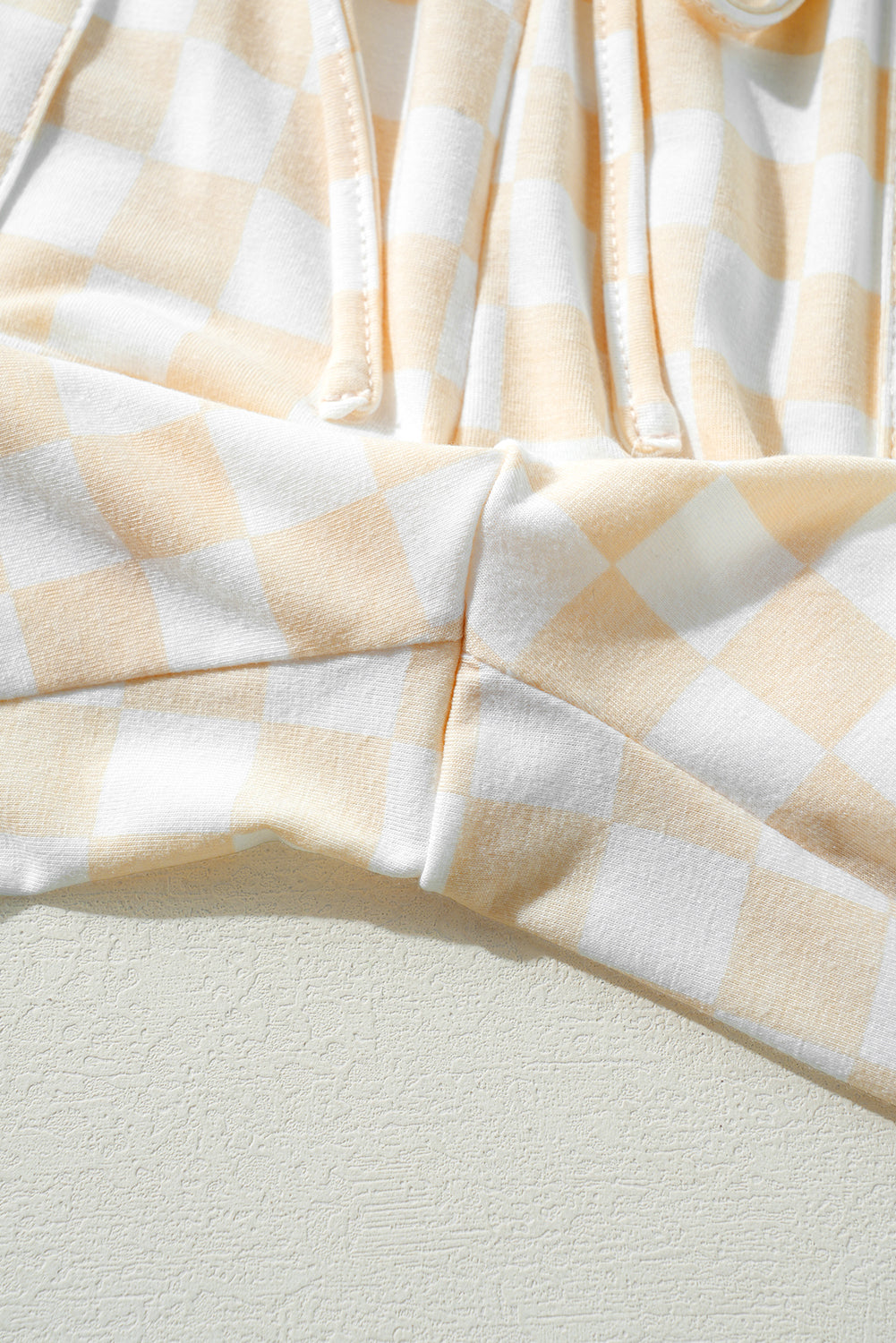 Beige Checkered Print Lounge Set