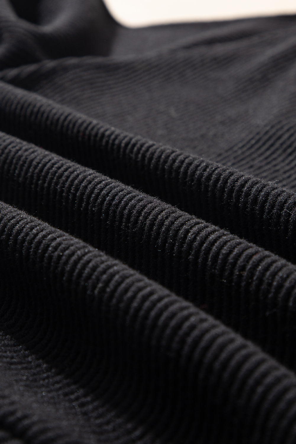 Black Ribbed Loose Fit Top