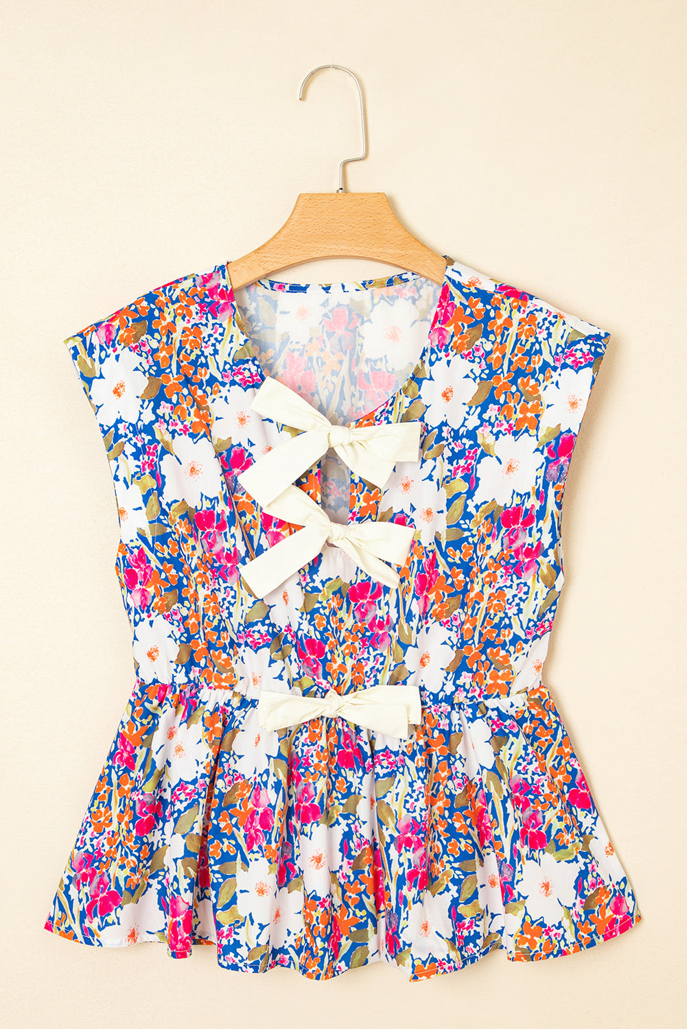 Rose Green Floral Peplum Blouse