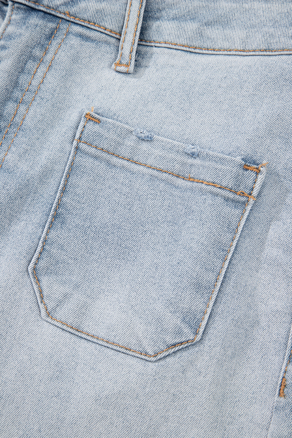 Blue Light Wash High Rise Denim Shorts