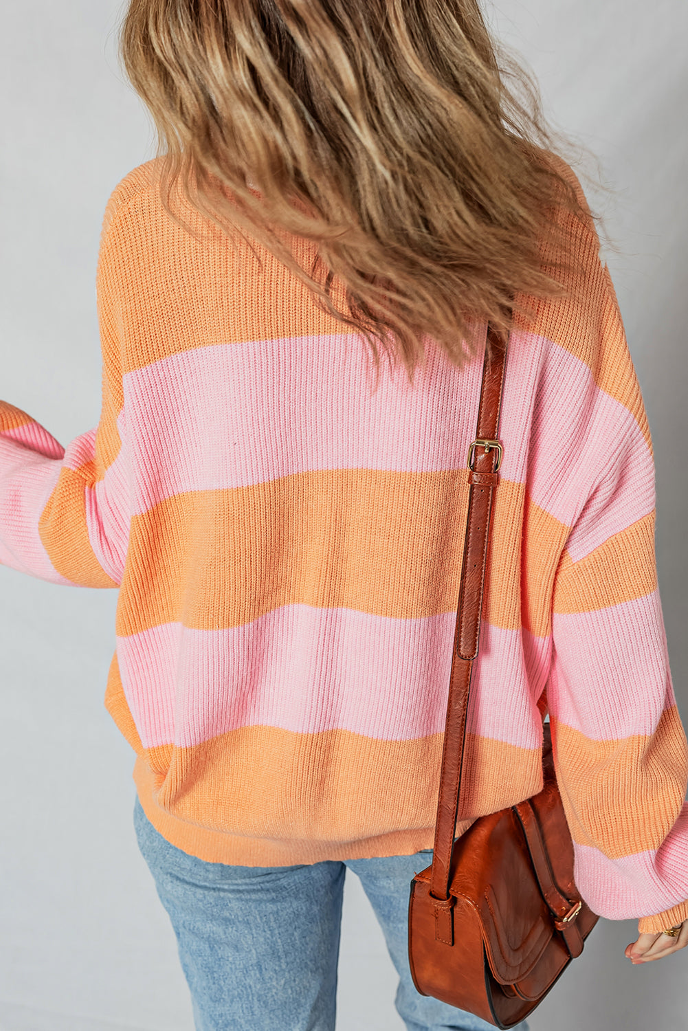 Orange Stripe Oversize Sweater
