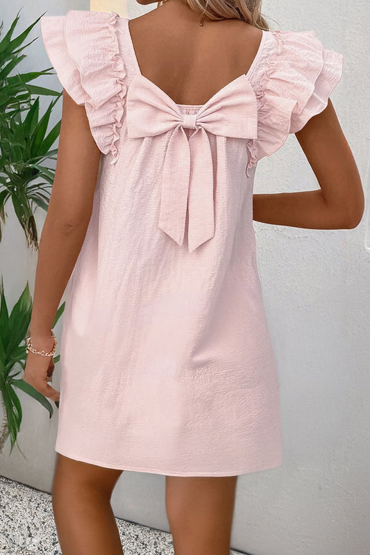 Light Pink Bow Back Mini Dress