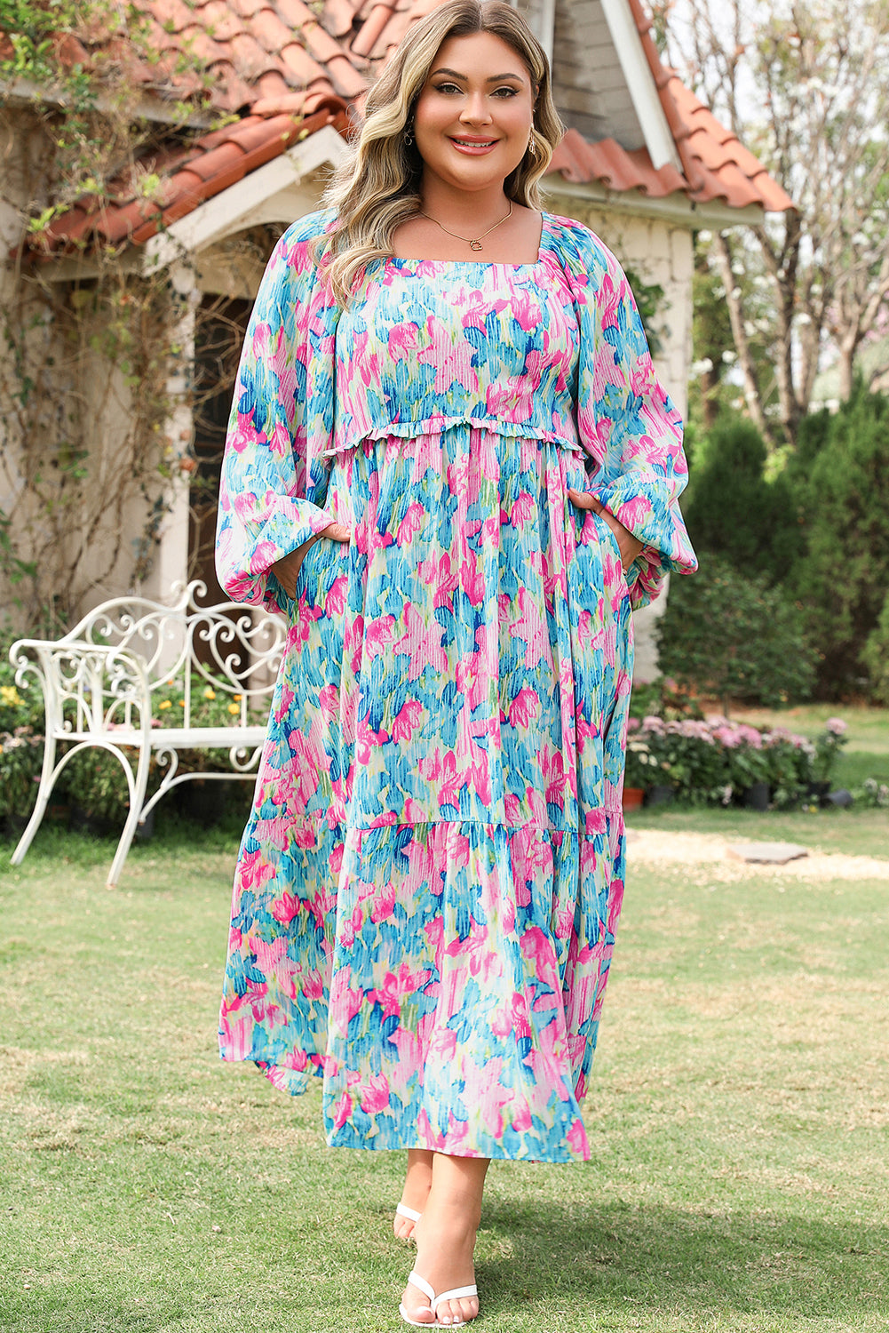 Blue Floral Maxi Dress