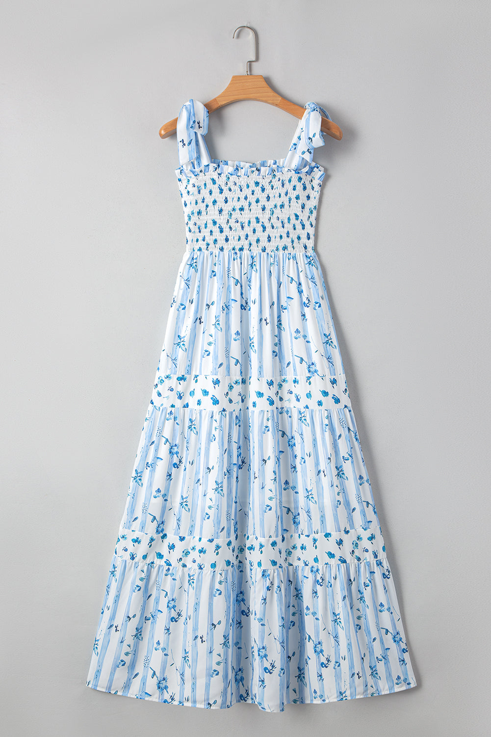 Sky Blue Floral Maxi Dress