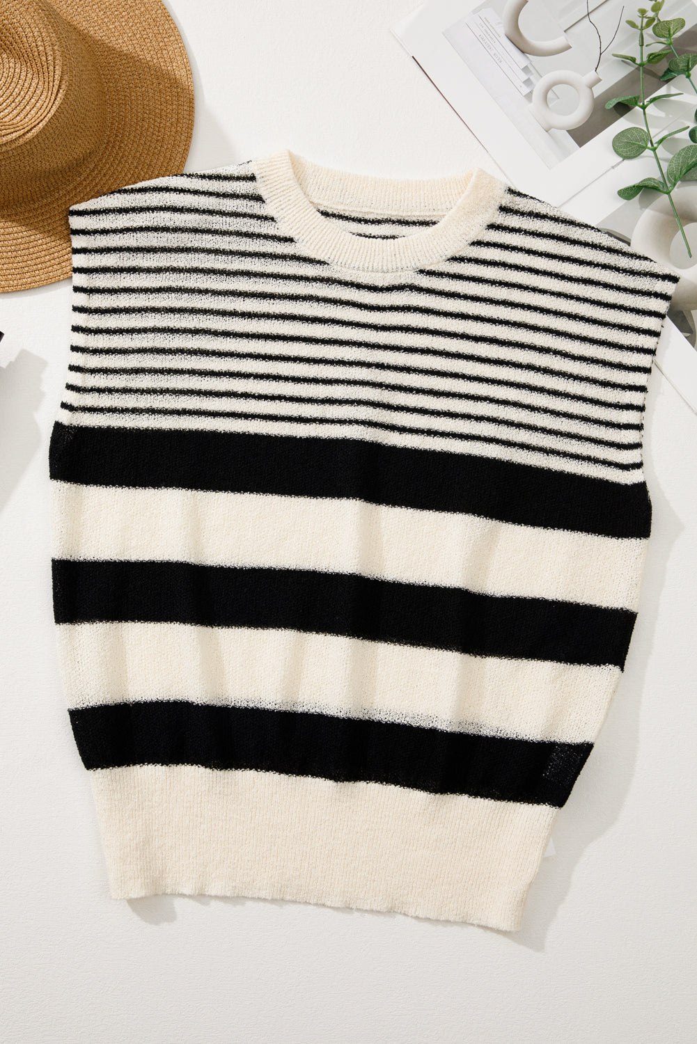 Black Striped Sweater Vest