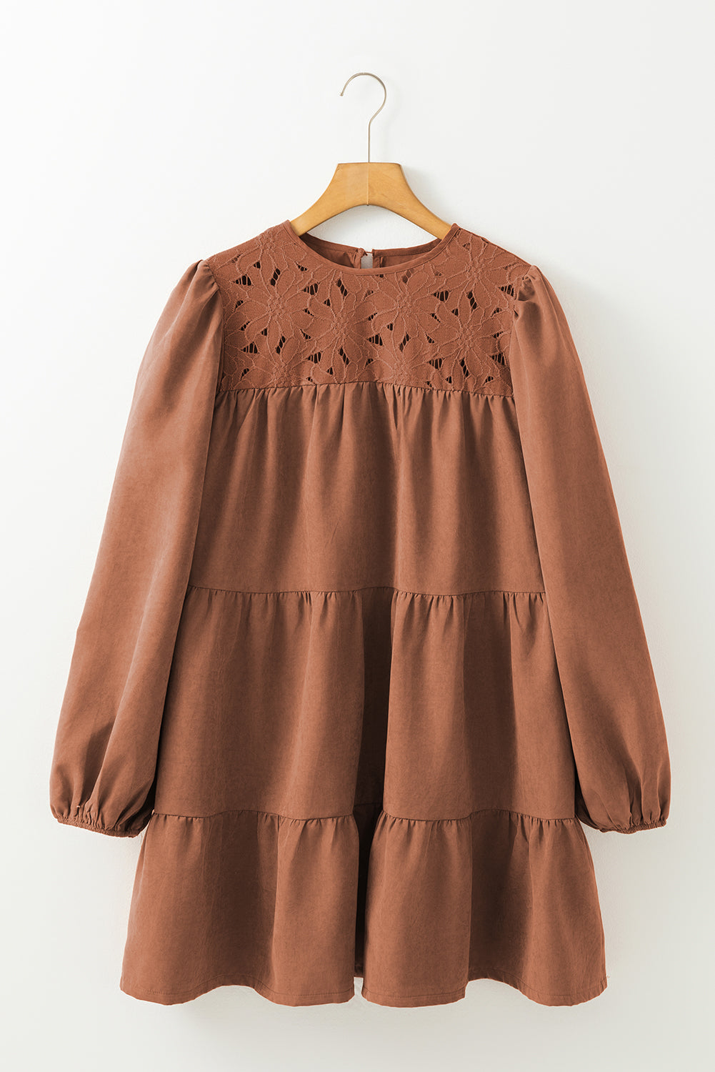 Chestnut Floral Lace Mini Dress