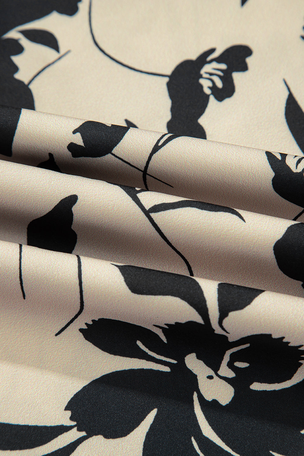 Khaki Floral Print Wide Leg Pants