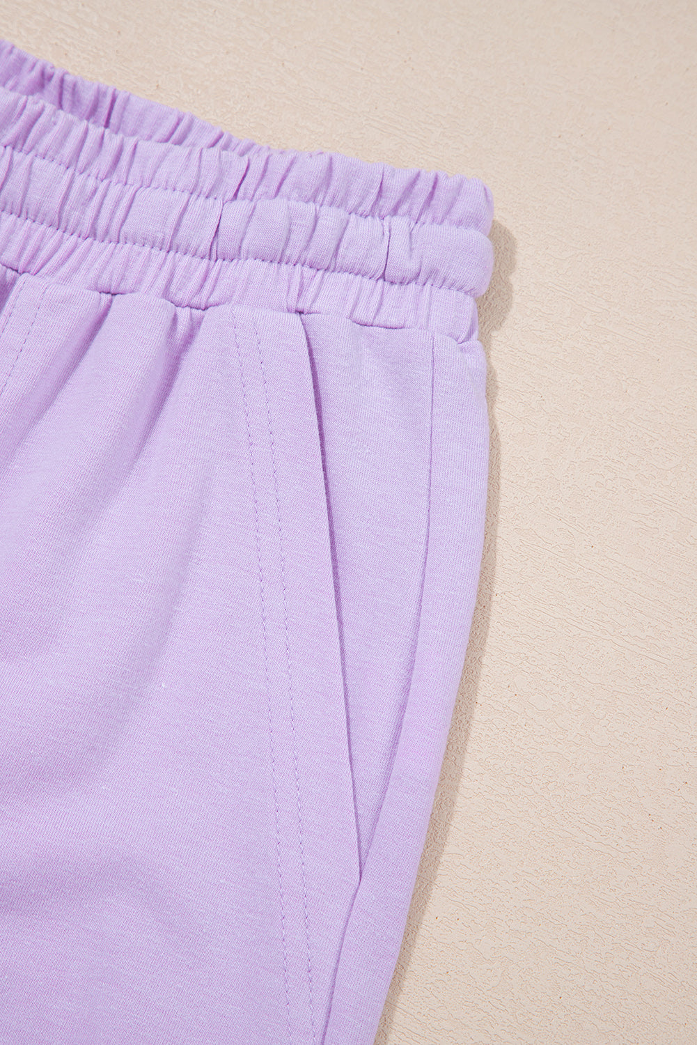 Purple Mineral Wash Casual T & Drawstring Pants Set