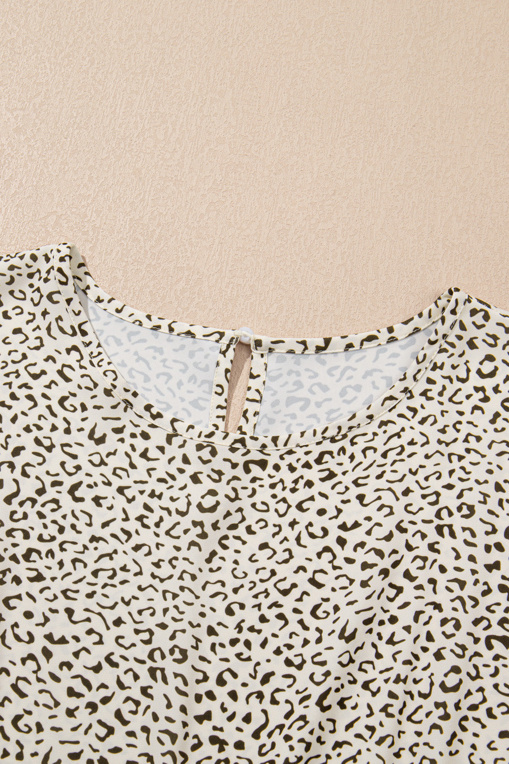 Beige Leopard Print Flared Dress