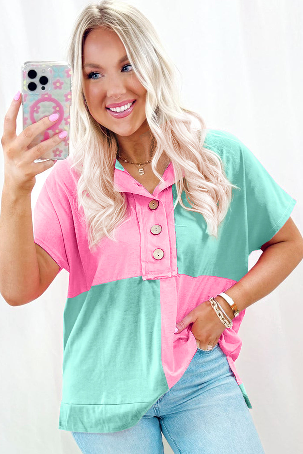 Mint Green Two Tone Shirt