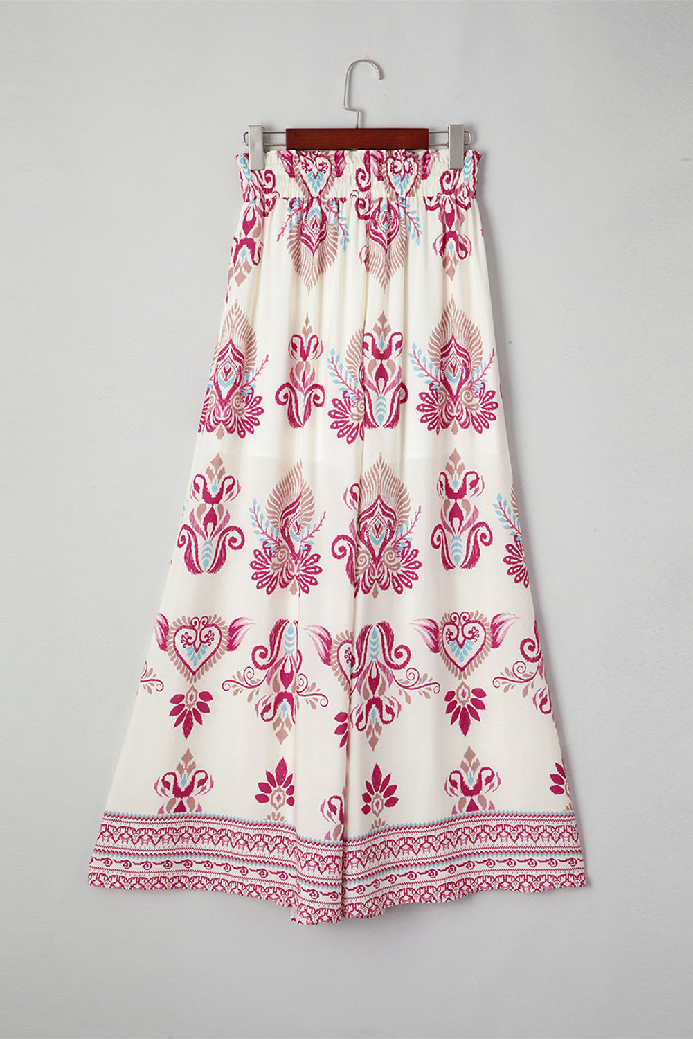Rose Boho Printed Wide Leg Pants