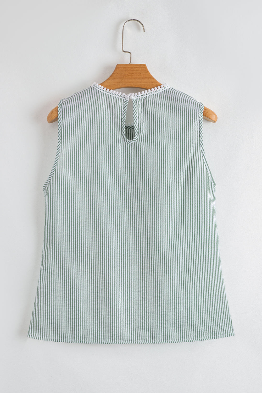 Green Stripe Lace Top