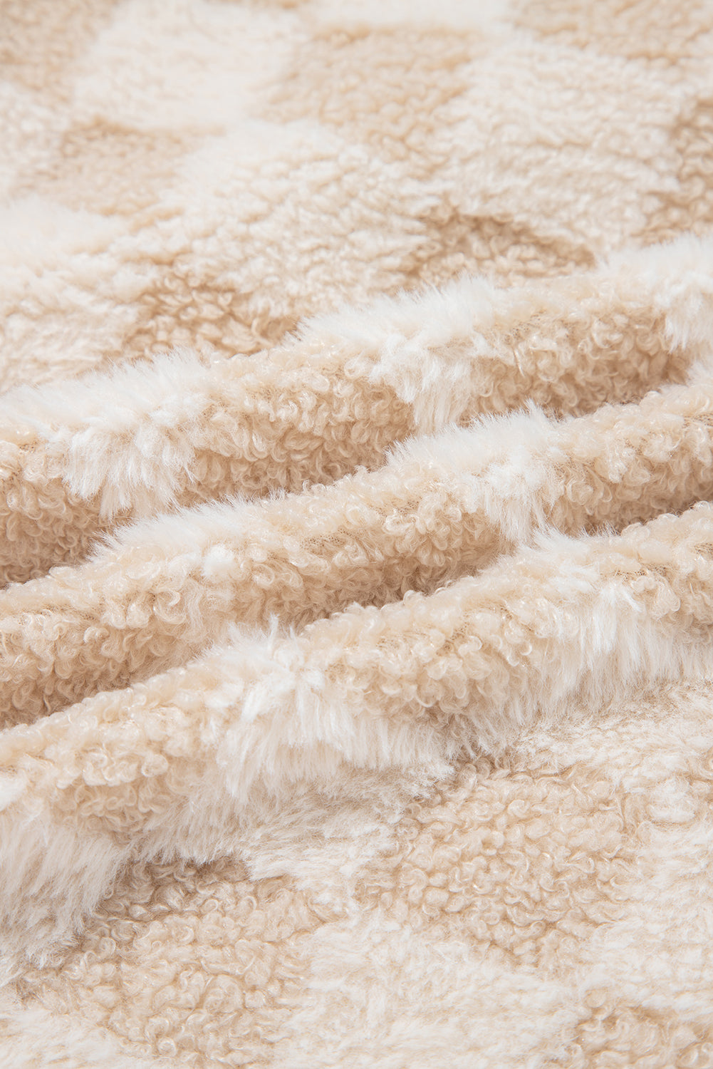 Khaki Checker Sherpa Jacket