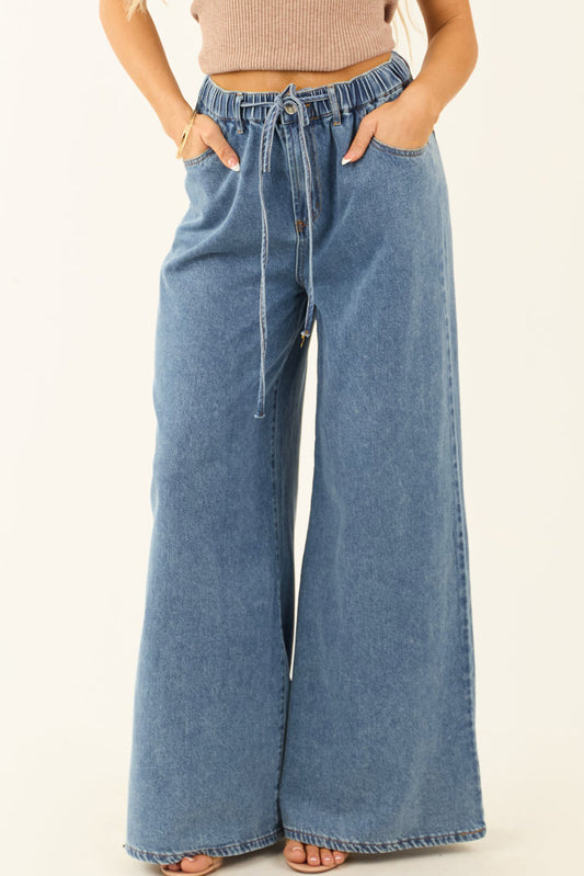 Dusk Blue Medium Wash Denim Pants