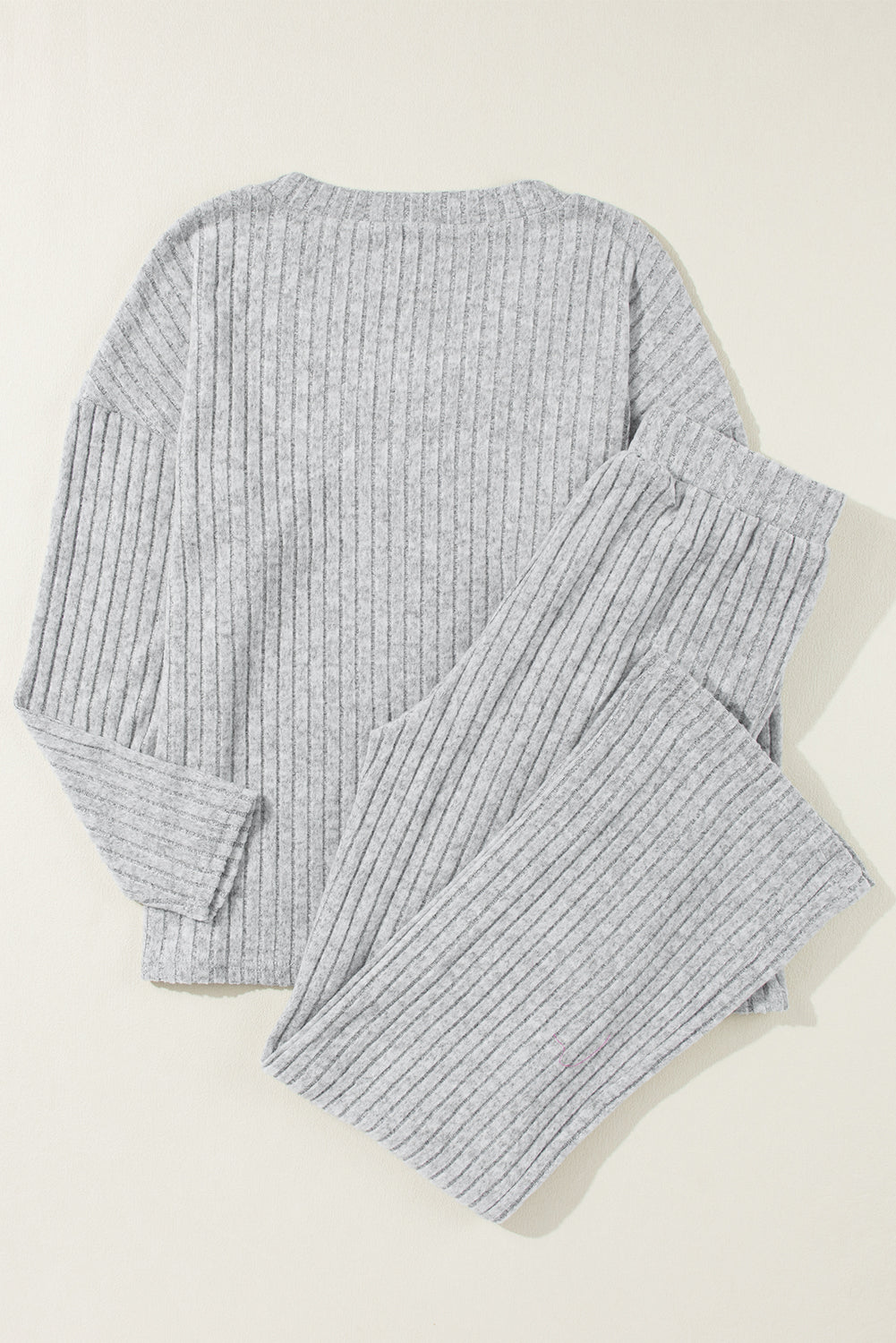 Light Grey Ribbed Set