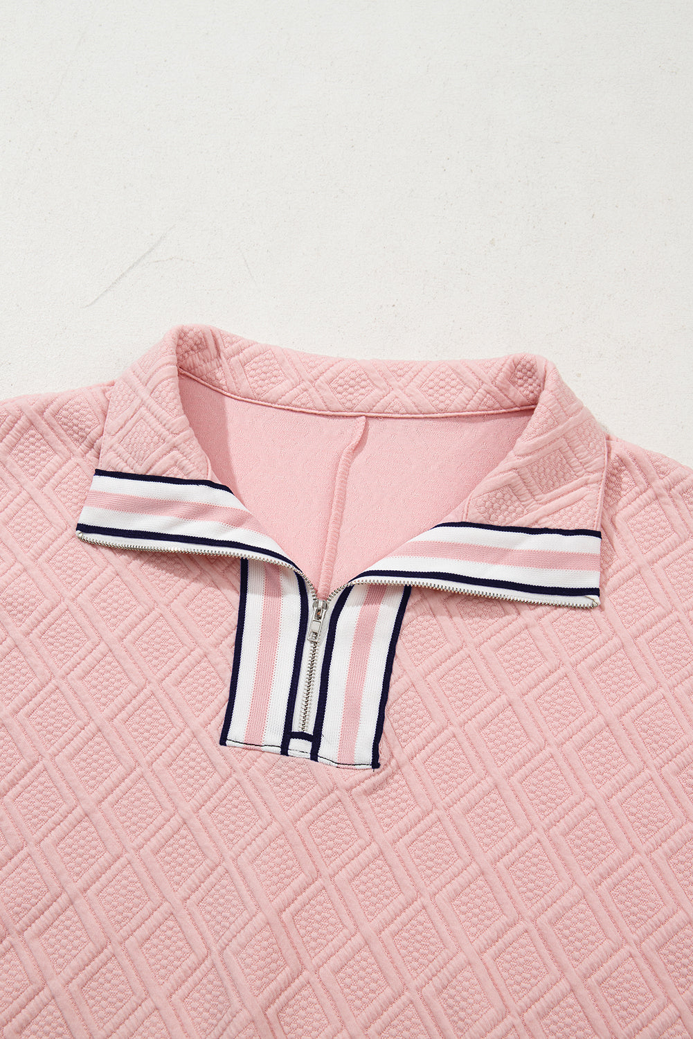 Light Pink Striped Collar Blouse