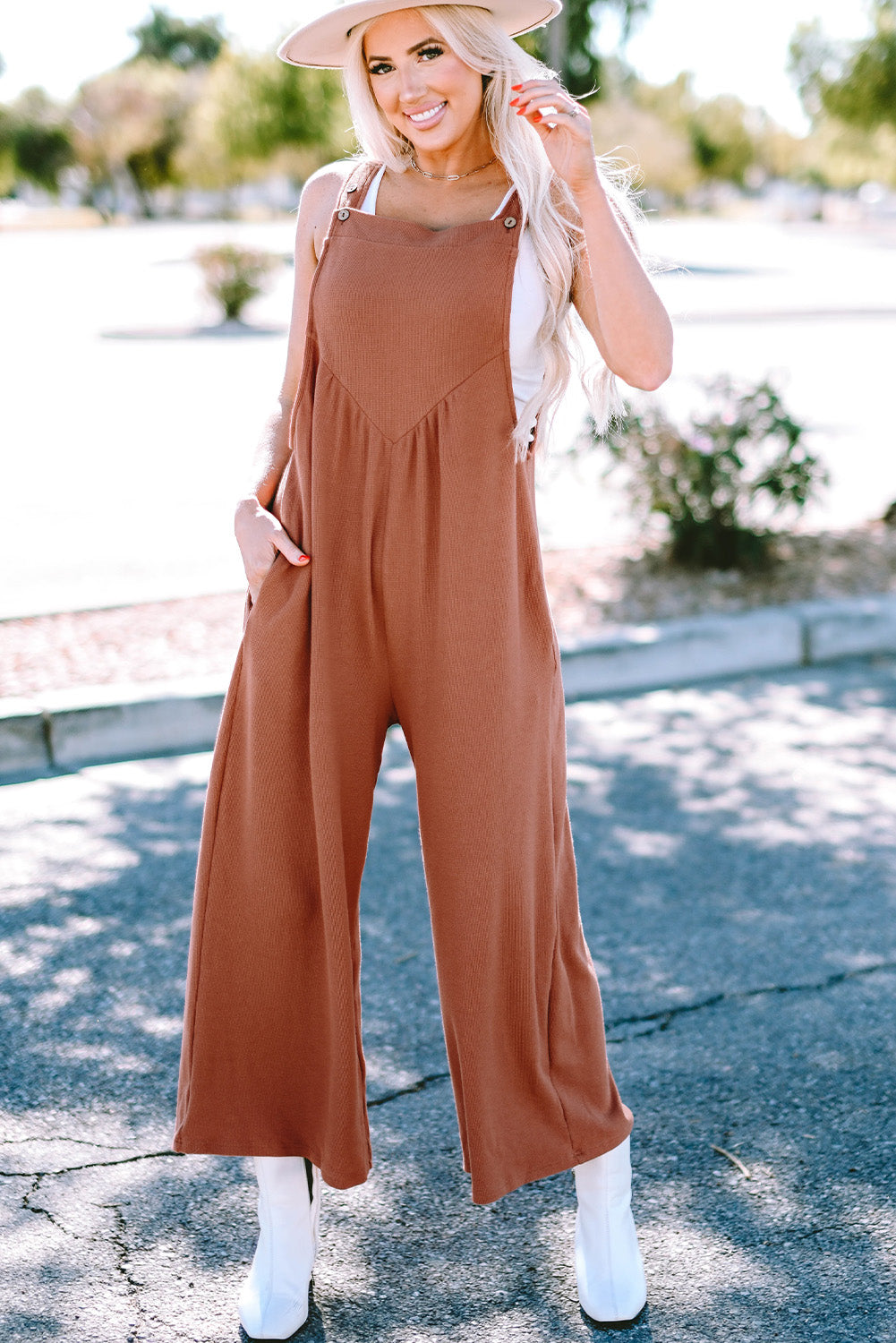 Gold Flame Textured Wide Leg Jumpsuit
