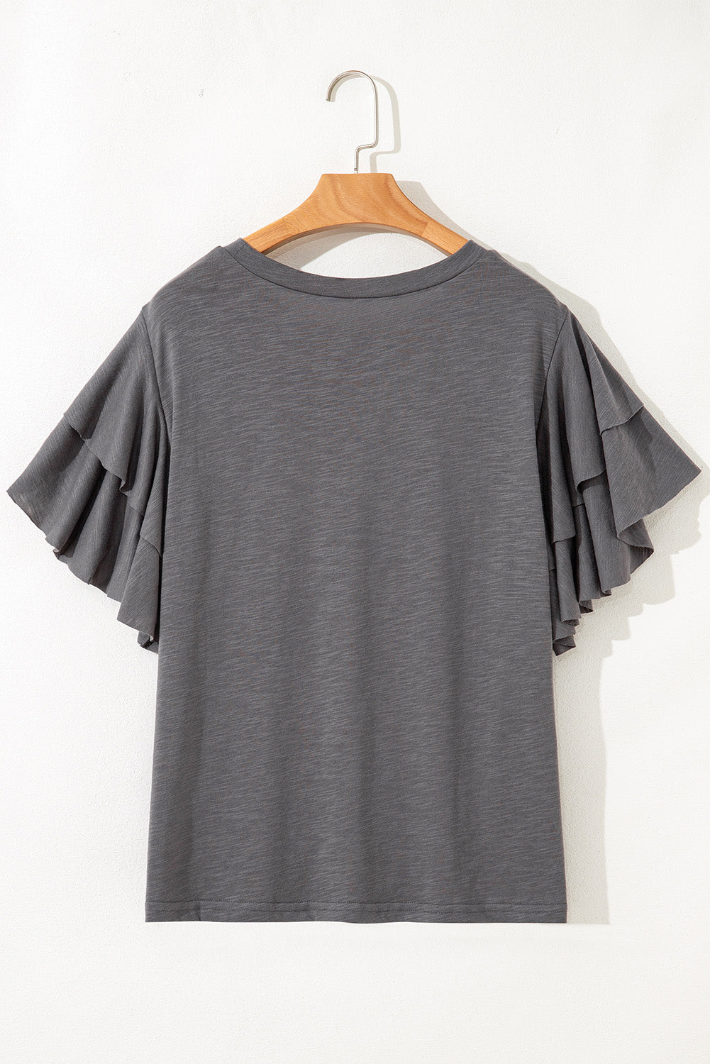 Dark Grey Ruffled Top