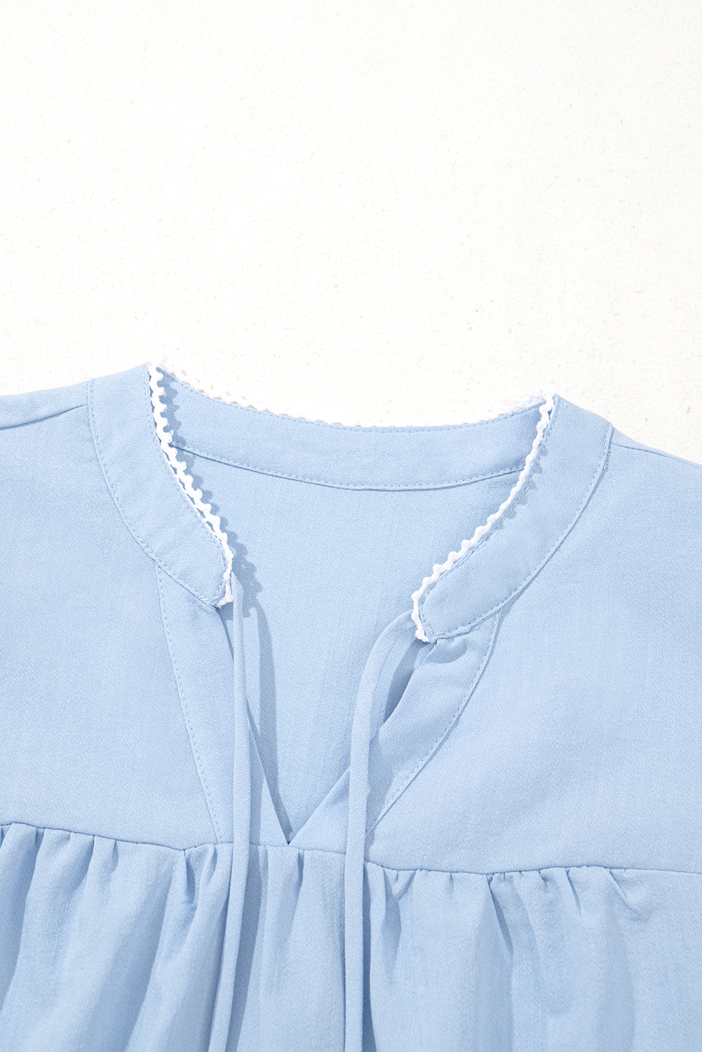Blue Floral Embroidered Blouse