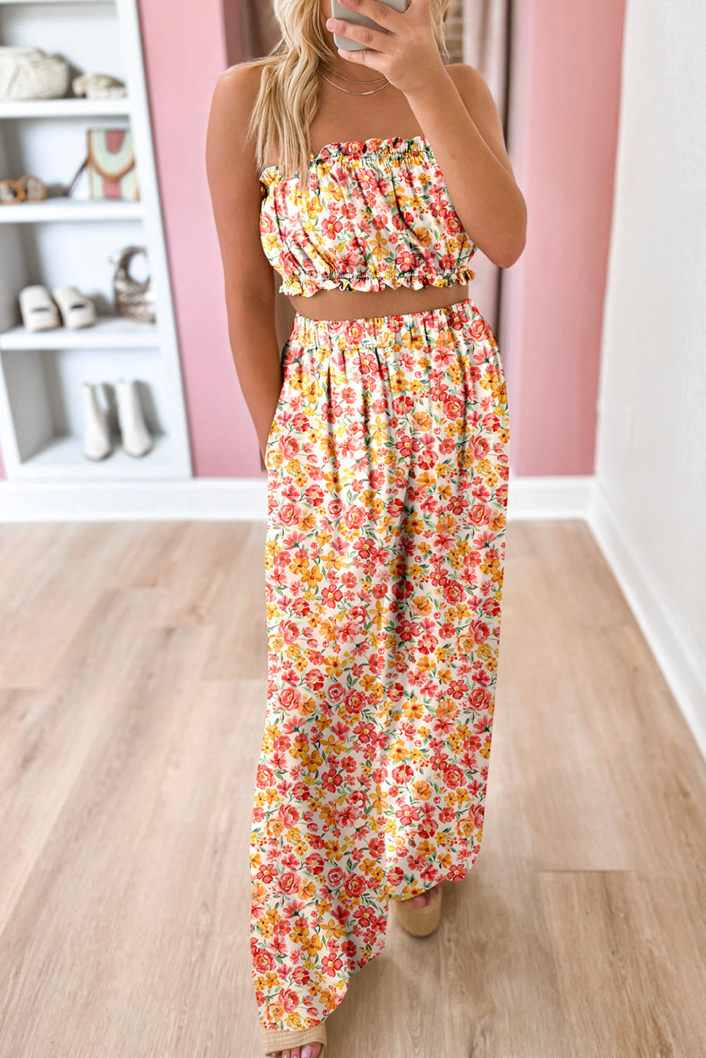 Pink Boho Floral Set