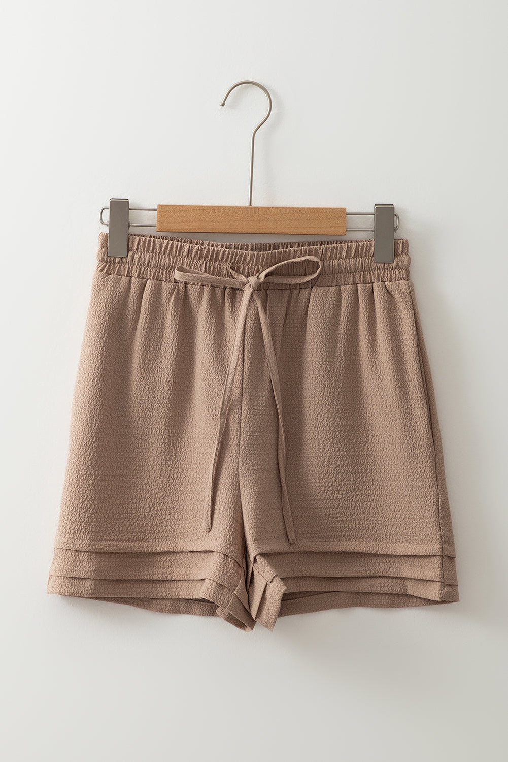 Straw Yellow Textured Shorts