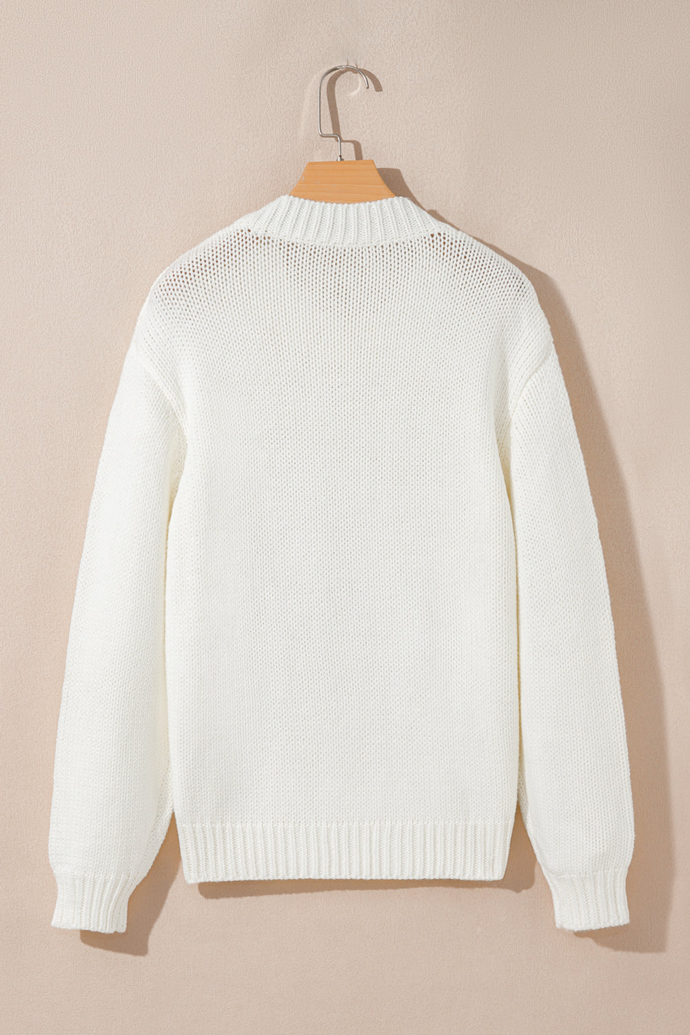 White Embroidered Bow Boots Sweater
