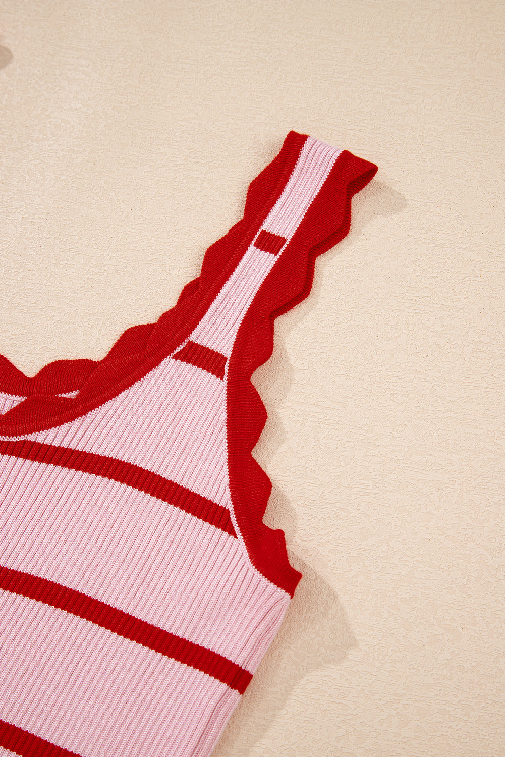 Rose Stripe Sleeveless Sweater Vest