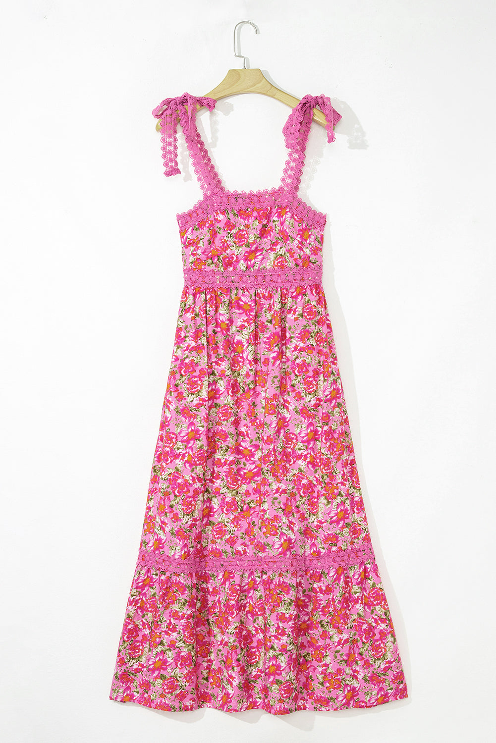 Rose Floral Lace Maxi Dress