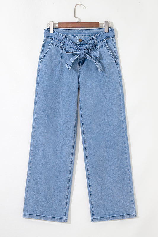 Blue Western Wide Leg Jeans