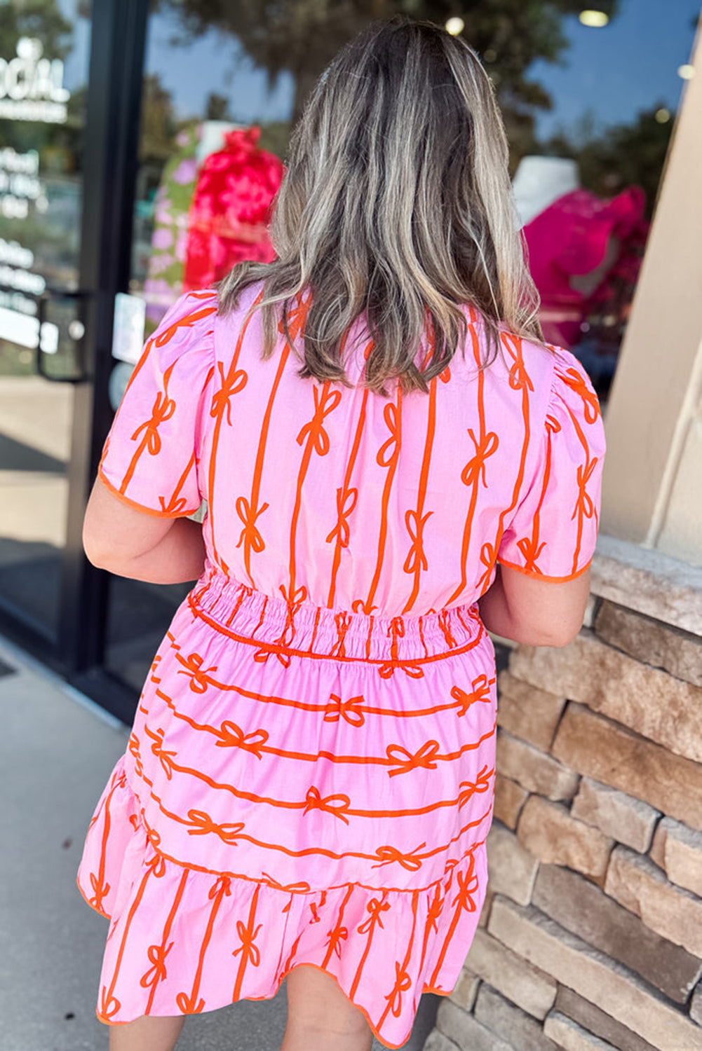 Rose Bow Ruffled Dress