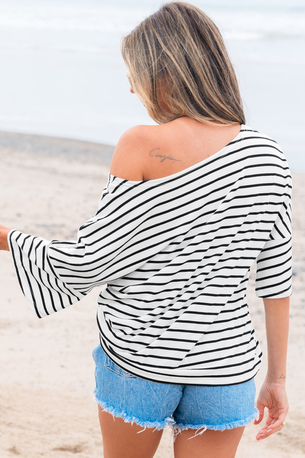 Black Stripe Loose Top